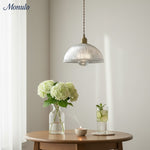 Cargar imagen en el visor de la Galería, Lámpara Colgante de Vidrio Texturizado Estilo Mid Century Modern de Verdoma - Estilo Vintage para Comedor