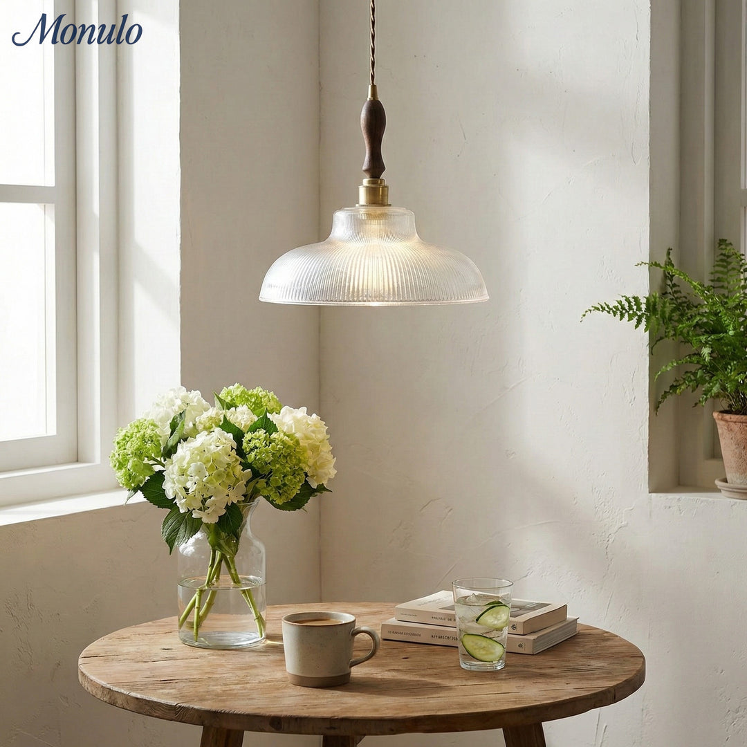 Lámpara Colgante de Vidrio Texturizado Estilo Mid Century Modern de Verdoma - Estilo Vintage para Comedor