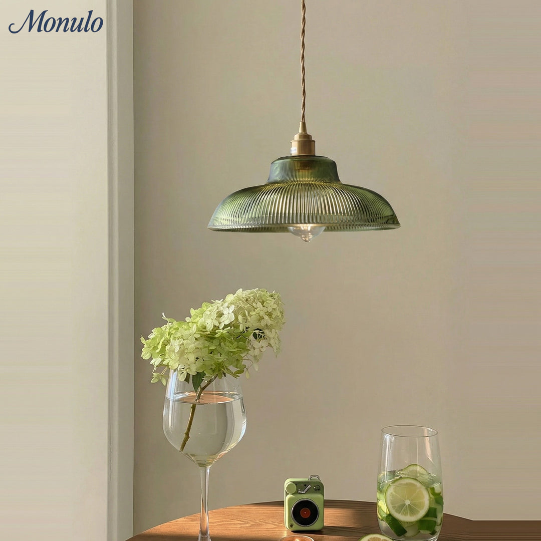 Lámpara Colgante de Vidrio Texturizado Estilo Mid Century Modern de Verdoma - Estilo Vintage para Comedor