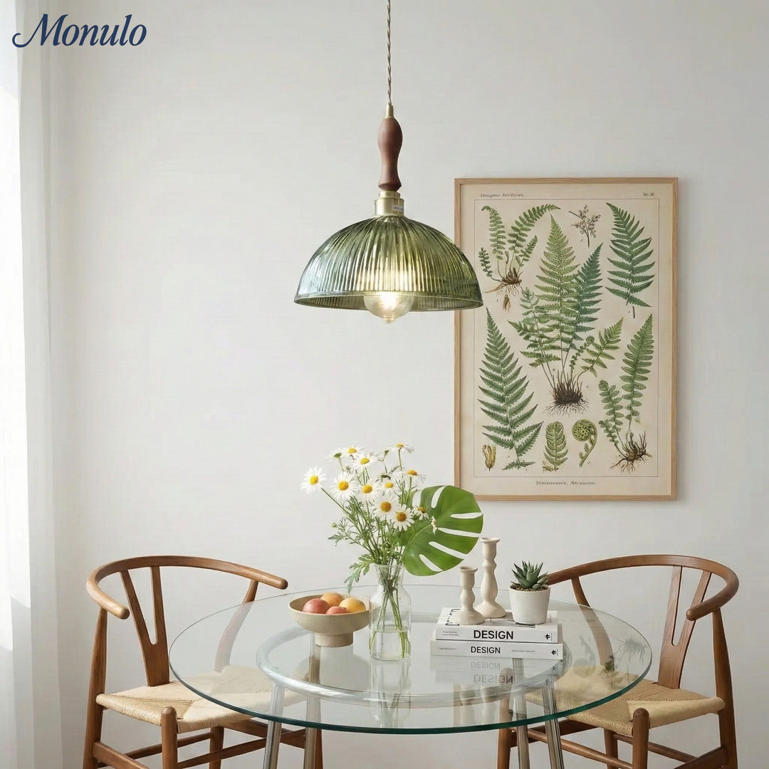 Lámpara Colgante de Vidrio Texturizado Estilo Mid Century Modern de Verdoma - Estilo Vintage para Comedor