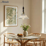 Cargar imagen en el visor de la Galería, Lámpara Colgante de Vidrio Texturizado Estilo Mid Century Modern de Verdoma - Estilo Vintage para Comedor