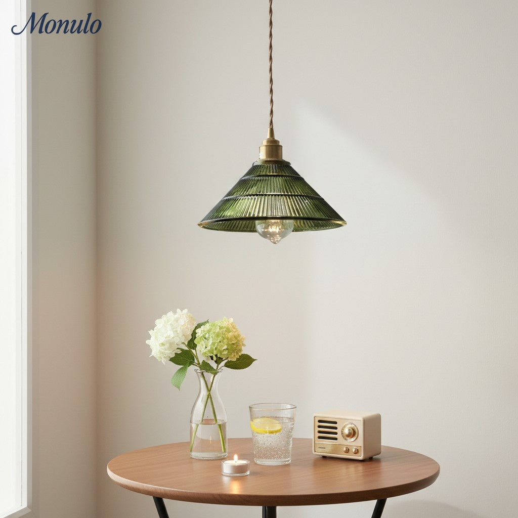 Lámpara Colgante de Vidrio Texturizado Estilo Mid Century Modern de Verdoma - Estilo Vintage para Comedor