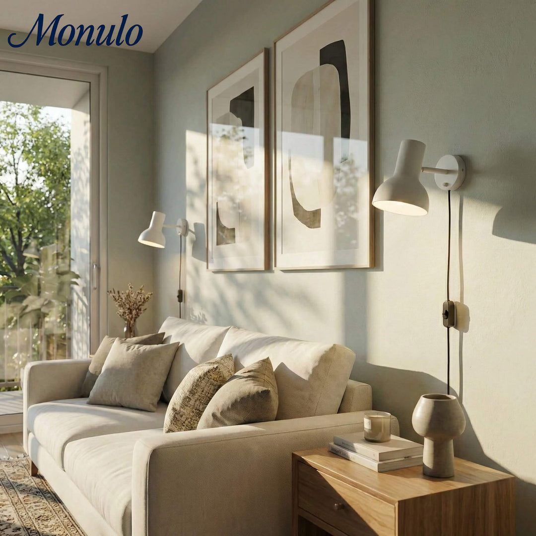 Lámpara de Pared Ajustable de Metal Mate Modryx - Aplique de Pared Moderno y Minimalista para Pared Destacada de Sala de Estar