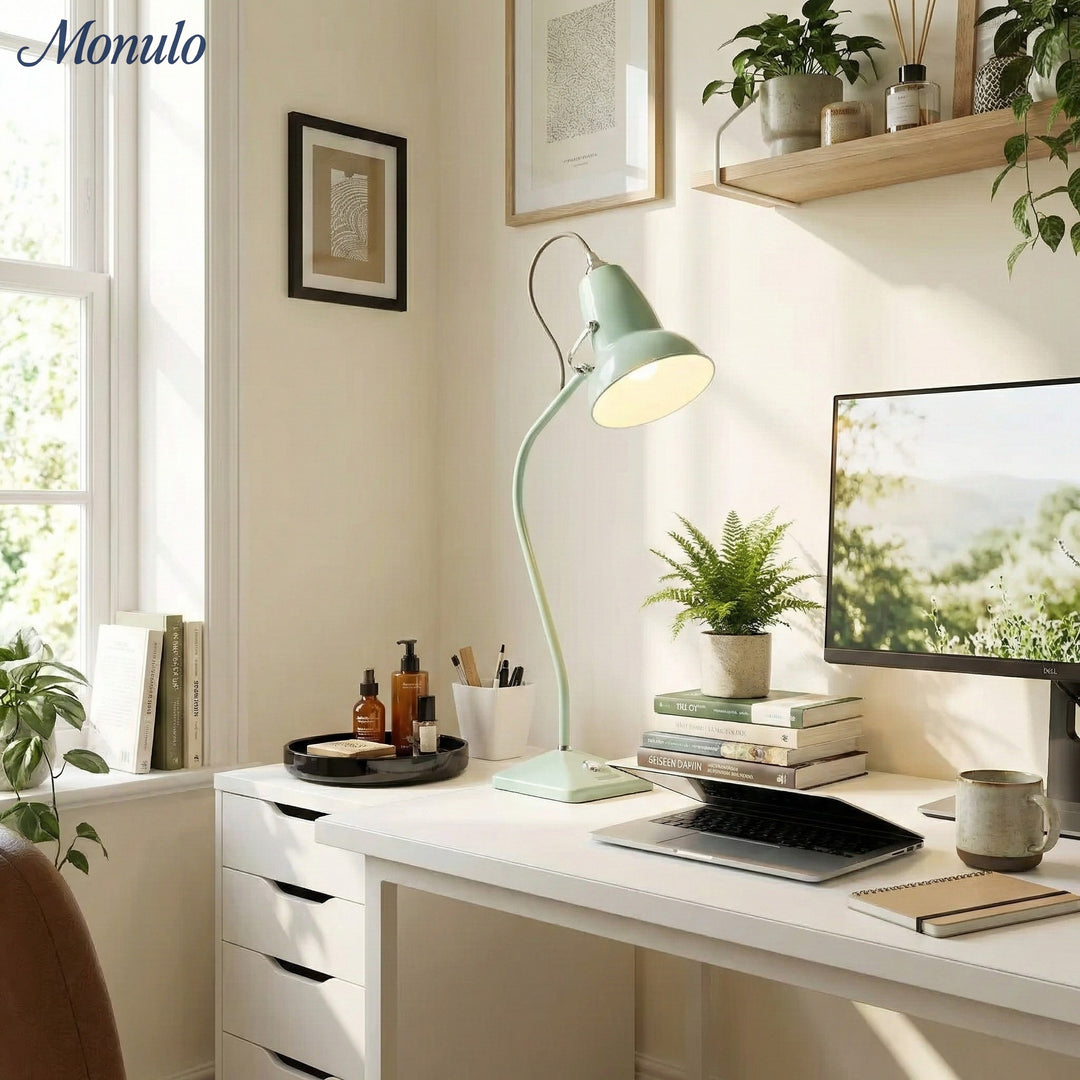 Modryx Pyramid Base Mini Table Lamp - Vintage Metal for Desk