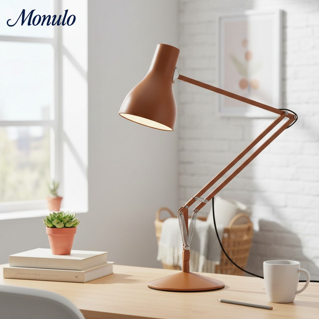 Modryx Modern Pivoting Desk Lamp with Clean Lines - Minimal Task Light for Office Desk and Nightstand