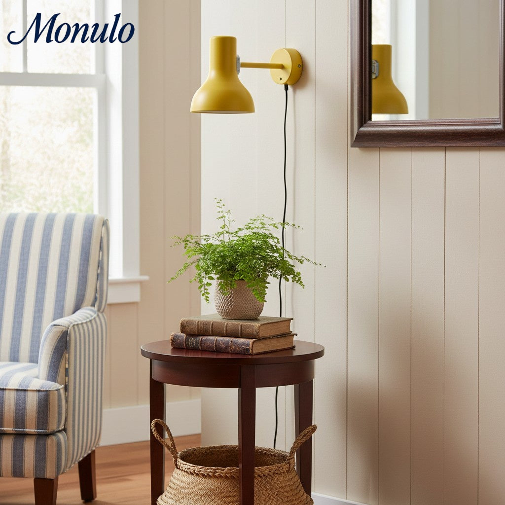 Lámpara de Pared Ajustable de Metal Mate Modryx - Aplique de Pared Moderno y Minimalista para Pared Destacada de Sala de Estar