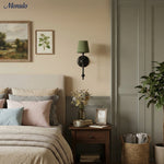 Bild in Gallery-Viewer laden, Rowan Stoffschirm Wandleuchte in Antik Kupfer - Vintage Luxus Licht für Innenräume