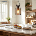 Load image into Gallery viewer, Lirra Cylindrical Pendant Light - Retro Industrial Glass Light for Dining Room