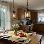 Load image into Gallery viewer, Lirra Cylindrical Pendant Light - Retro Industrial Glass Light for Dining Room