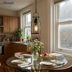 Load image into Gallery viewer, Lirra Cylindrical Pendant Light - Retro Industrial Glass Light for Dining Room