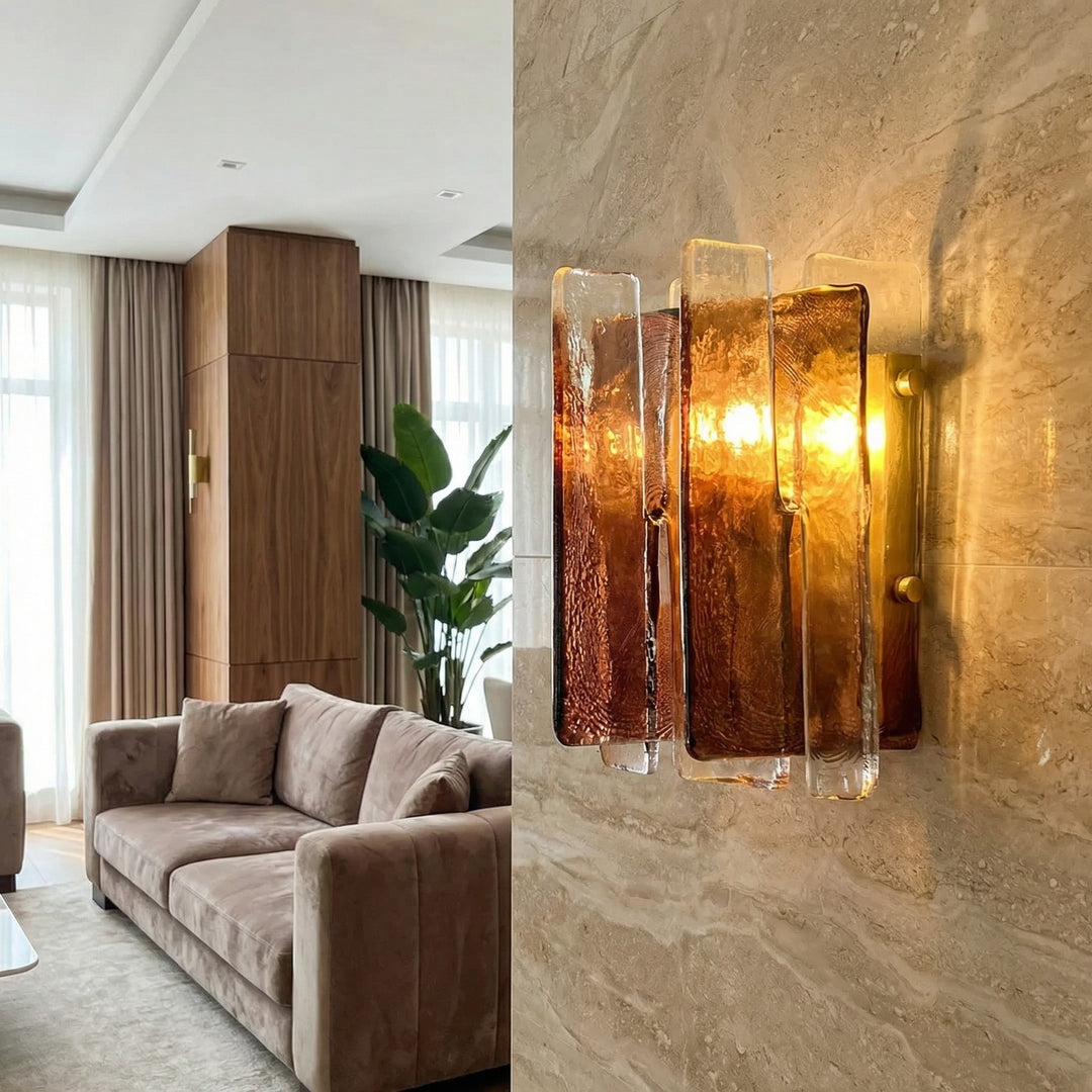 Lámpara de pared arquitectónica Verdura con diseño de panel de vidrio