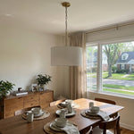 Load image into Gallery viewer, Dumora Linen Drum Pendant Light - Modern White Drum Shade For Dining