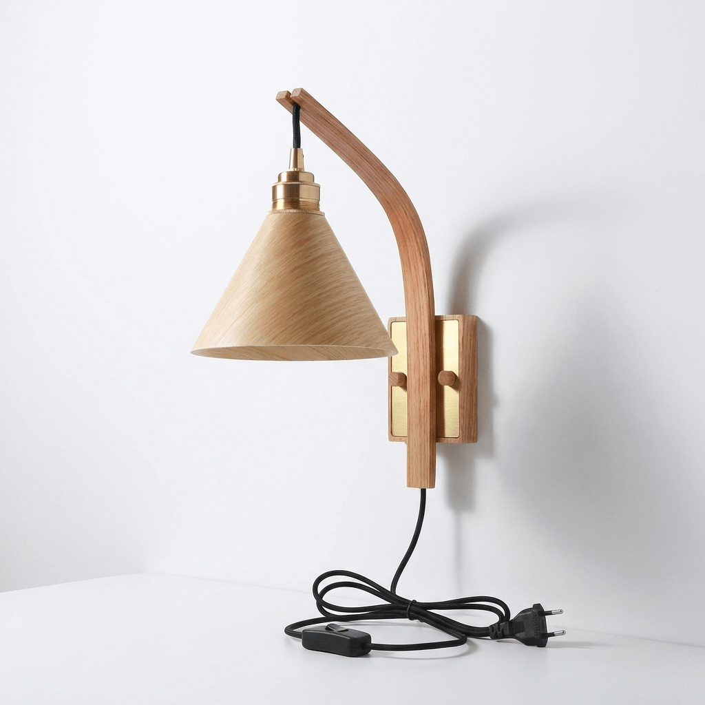 Camber Arc Wood Plug-In Wall Light - product image 6
