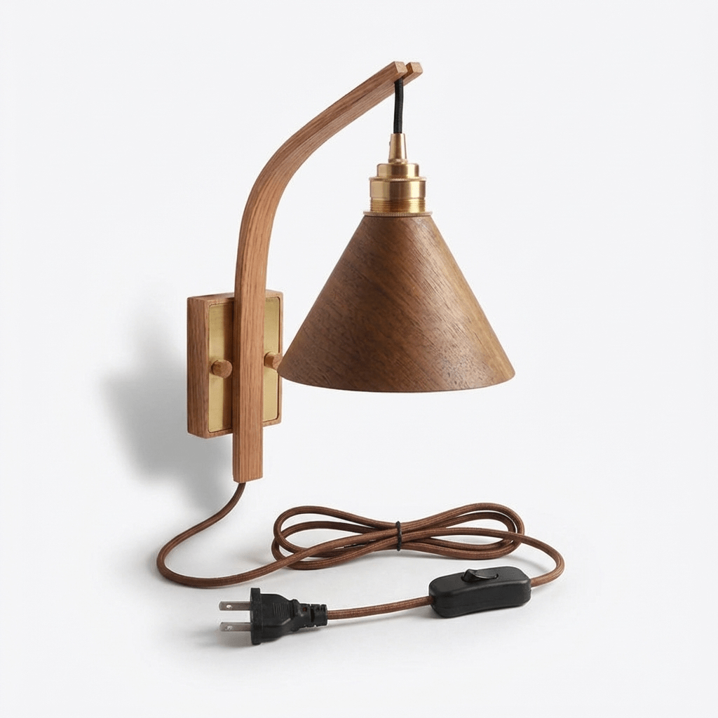Camber Arc Wood Plug-In Wall Light - product image 8