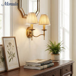 Load image into Gallery viewer, Tela Timeless Transitional Wall Lamp with Fabric Shade for Bedroom Dining Room