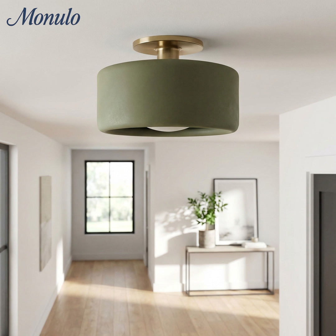 Cerova Porcelain Flush Mount Ceiling Light – Modern Low-Profile Fixture