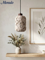Load image into Gallery viewer, Barrel-shaped Travertine Cutout Pendant Lamp