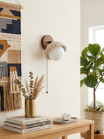 Cargar imagen en el visor de la Galería, Lámpara de pared de media esfera de travertino estilo Wabi-Sabi