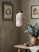 Load image into Gallery viewer, Barrel-shaped Travertine Cutout Pendant Lamp