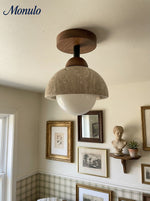 Load image into Gallery viewer, Wabi-Sabi Travertine Dome Ceiling Light