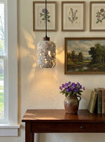Load image into Gallery viewer, Barrel-shaped Travertine Cutout Pendant Lamp