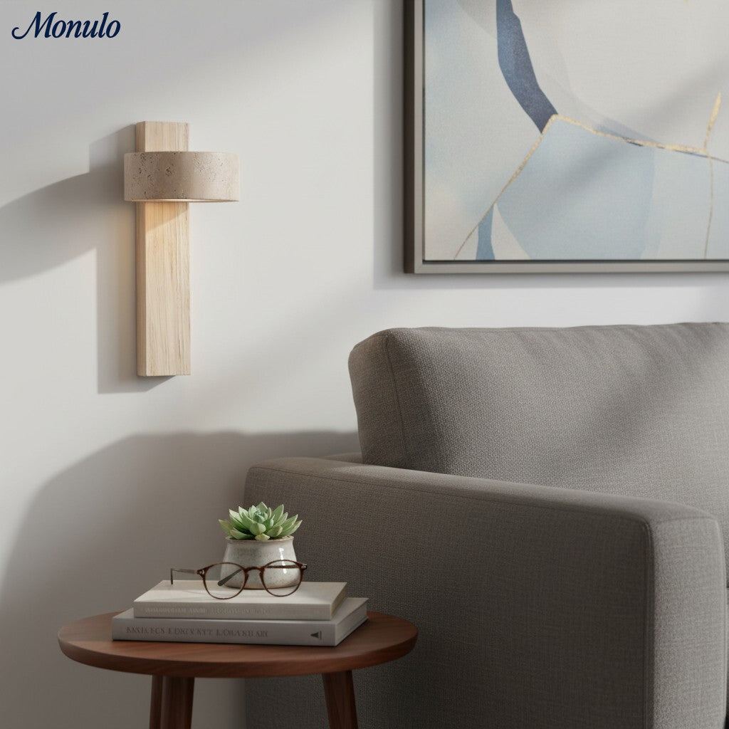 Nordic Travertine Rotatable Wall Lamp