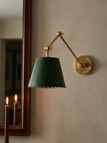 Load image into Gallery viewer, Foldray Scalloped Drum Shade Wall Sconce – Modern Rustic Wall Light for Bedroom