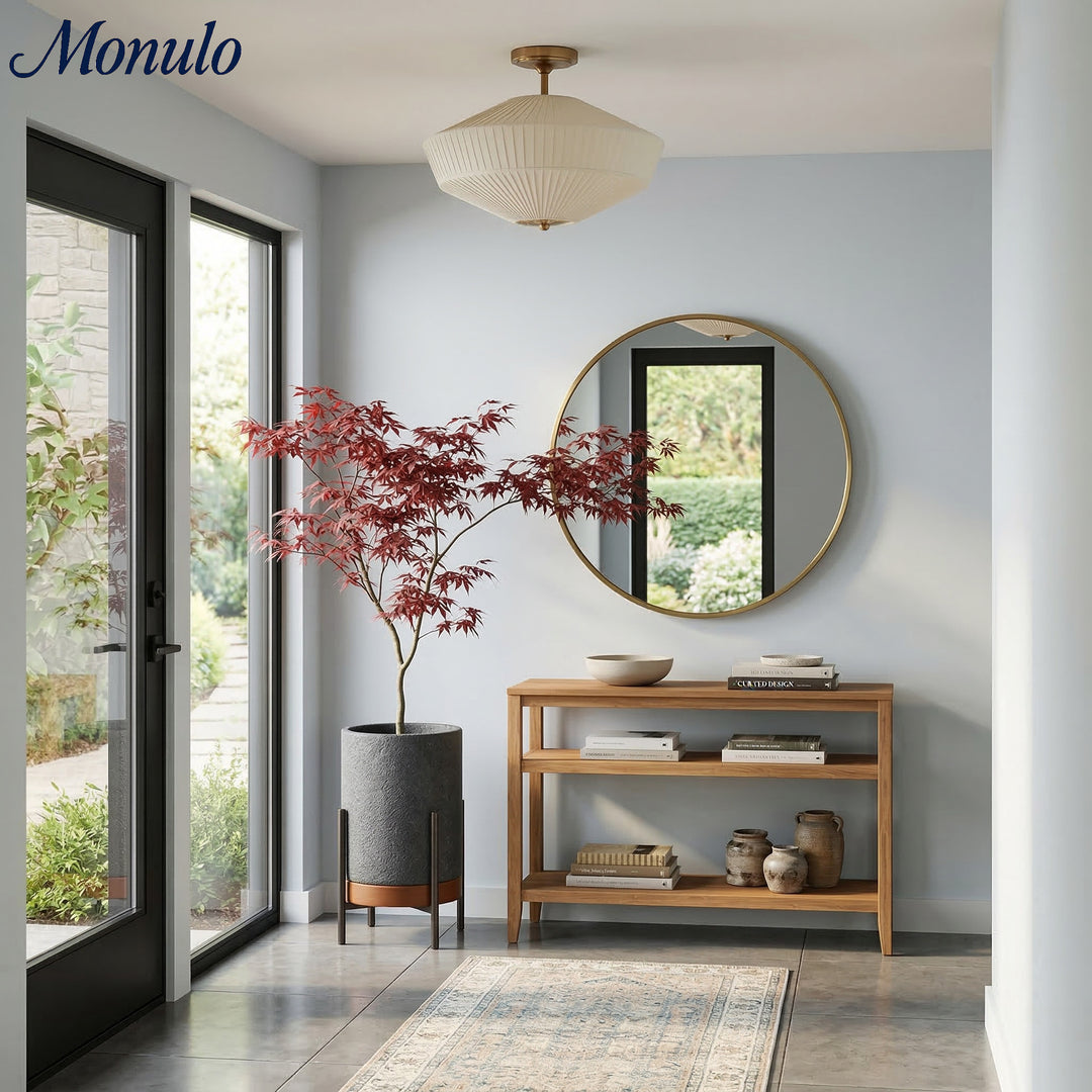 Plafonnier semi-encastré Elumina Silk avec abat-jour en métal et tissu – Idéal pour le salon et la chambre à coucher