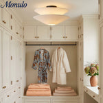 Cargar imagen en el visor de la Galería, Lámpara de techo empotrada Solivara con pantalla de tela y lino: ideal para dormitorios y pasillos.