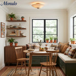 Charger l'image dans la visionneuse de galerie, Plafonnier semi-encastré Elumina Silk avec abat-jour en métal et tissu – Idéal pour le salon et la chambre à coucher