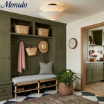 Cargar imagen en el visor de la Galería, Lámpara de techo empotrada Solivara con pantalla de tela y lino: ideal para dormitorios y pasillos.