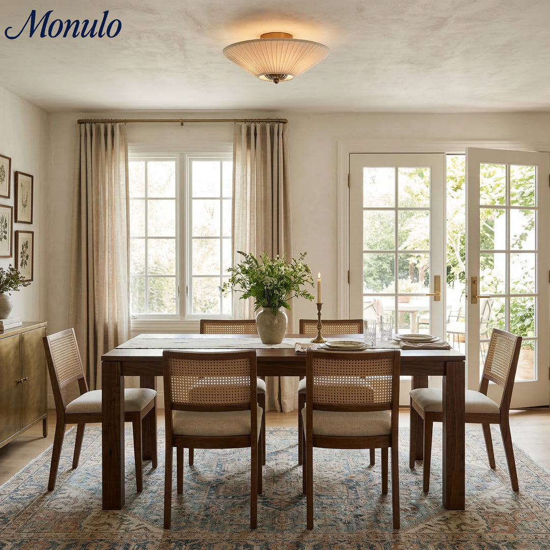 Plafonnier semi-encastré Elumina Silk avec abat-jour en métal et tissu – Idéal pour le salon et la chambre à coucher