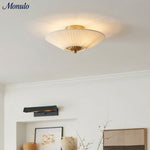 Charger l'image dans la visionneuse de galerie, Plafonnier semi-encastré Elumina Silk avec abat-jour en métal et tissu – Idéal pour le salon et la chambre à coucher