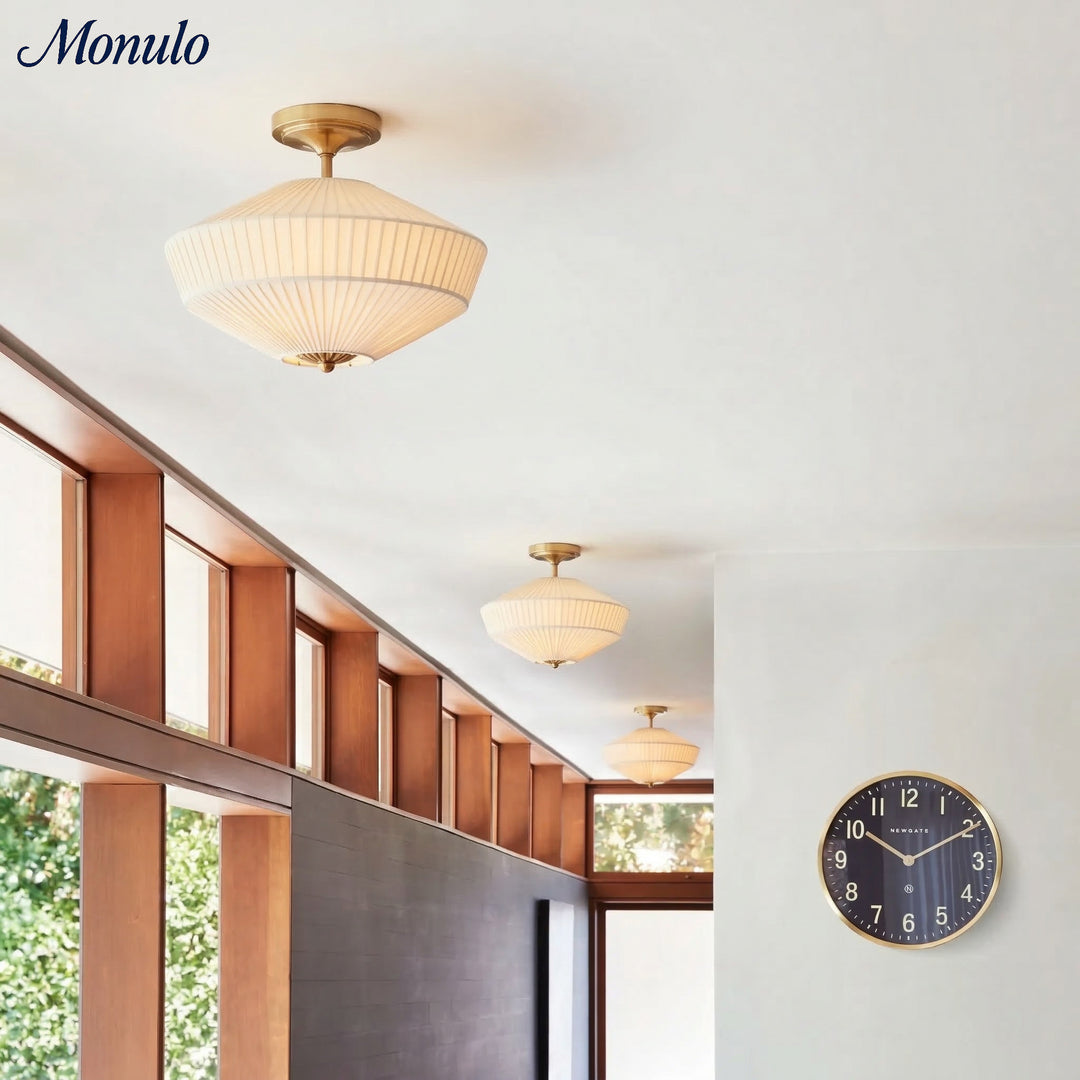 Plafonnier semi-encastré Elumina Silk avec abat-jour en métal et tissu – Idéal pour le salon et la chambre à coucher