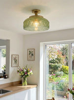 Cargar imagen en el visor de la Galería, Lámpara de techo Verdoma de vidrio ondulado y metal – Diseño minimalista para dormitorio y pasillo