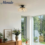 Cargar imagen en el visor de la Galería, Lámpara de techo Verdoma de vidrio ondulado y metal – Diseño minimalista para dormitorio y pasillo