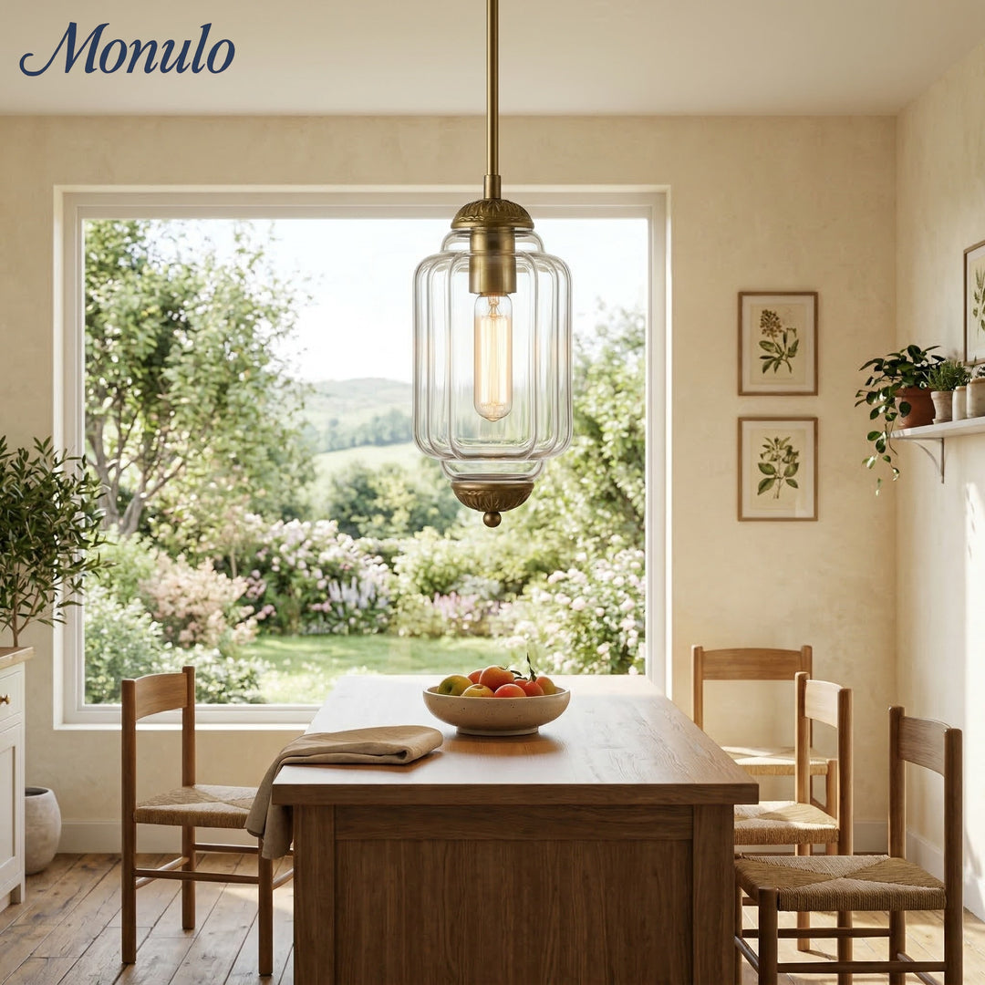 Eloise Vintage Inspired Scalloped Milk Glass Pendant - Modern Accent Light for Kitchen and Bedroom