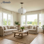 Load image into Gallery viewer, Eloise Vintage Inspired Scalloped Milk Glass Pendant - Modern Accent Light for Kitchen and Bedroom