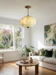 Eloise Vintage Inspired Scalloped Milk Glass Pendant - Modern Accent Light for Kitchen and Bedroom