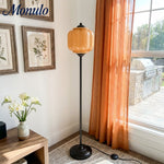 Load image into Gallery viewer, Eloise Decorative Glass Pumpkin Floor Lamp - Retro Organic Style for Living Rooms
