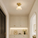 Load image into Gallery viewer, Compact floral ceiling light illuminating a hallway