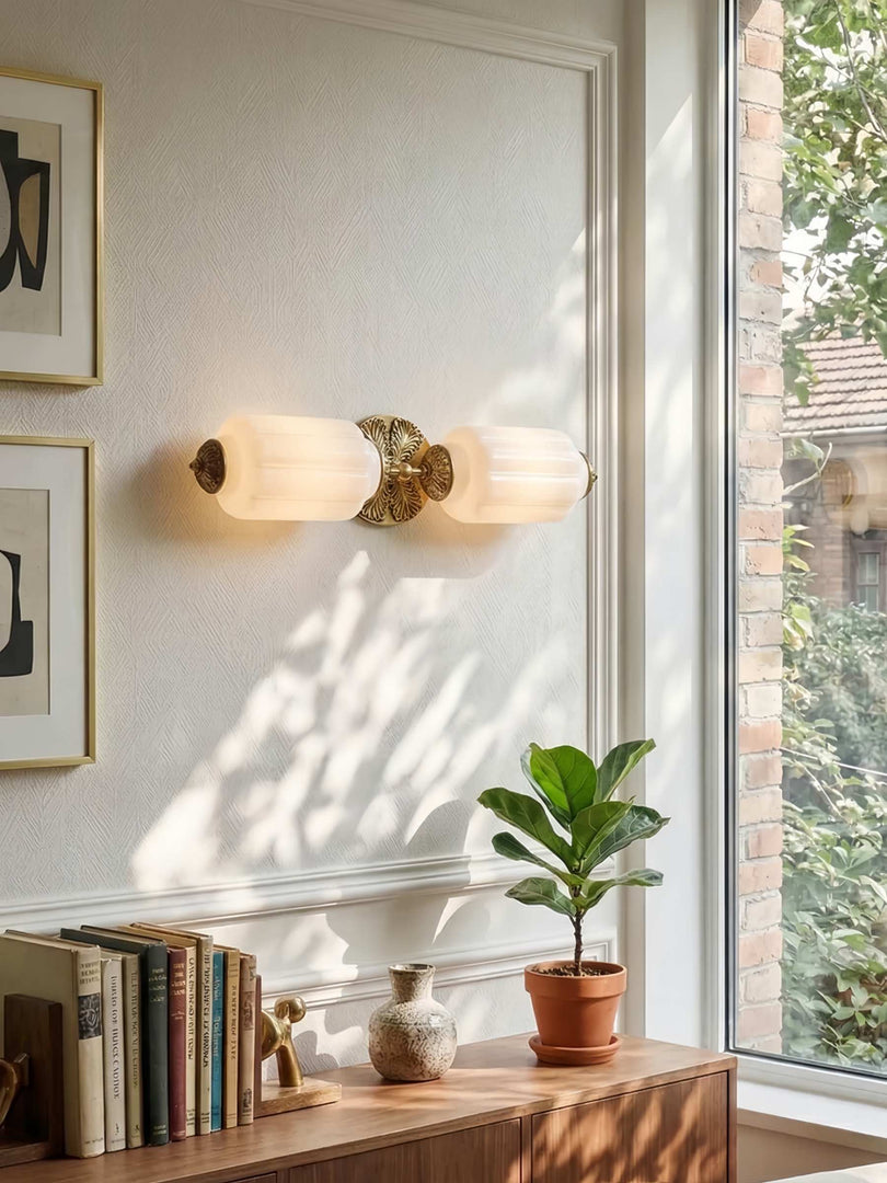 American Vintage Glas Laterne Geformt Horizontal Eloise Wandlampe