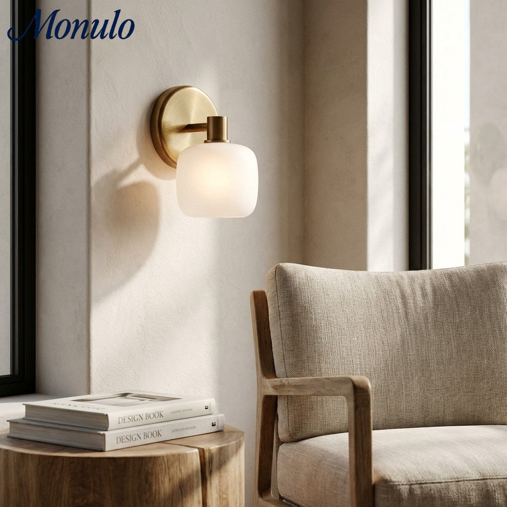 Aplique de Pared de Vidrio Esmerilado Lirra Minimalista Moderna - Iluminación para Tocador de Baño