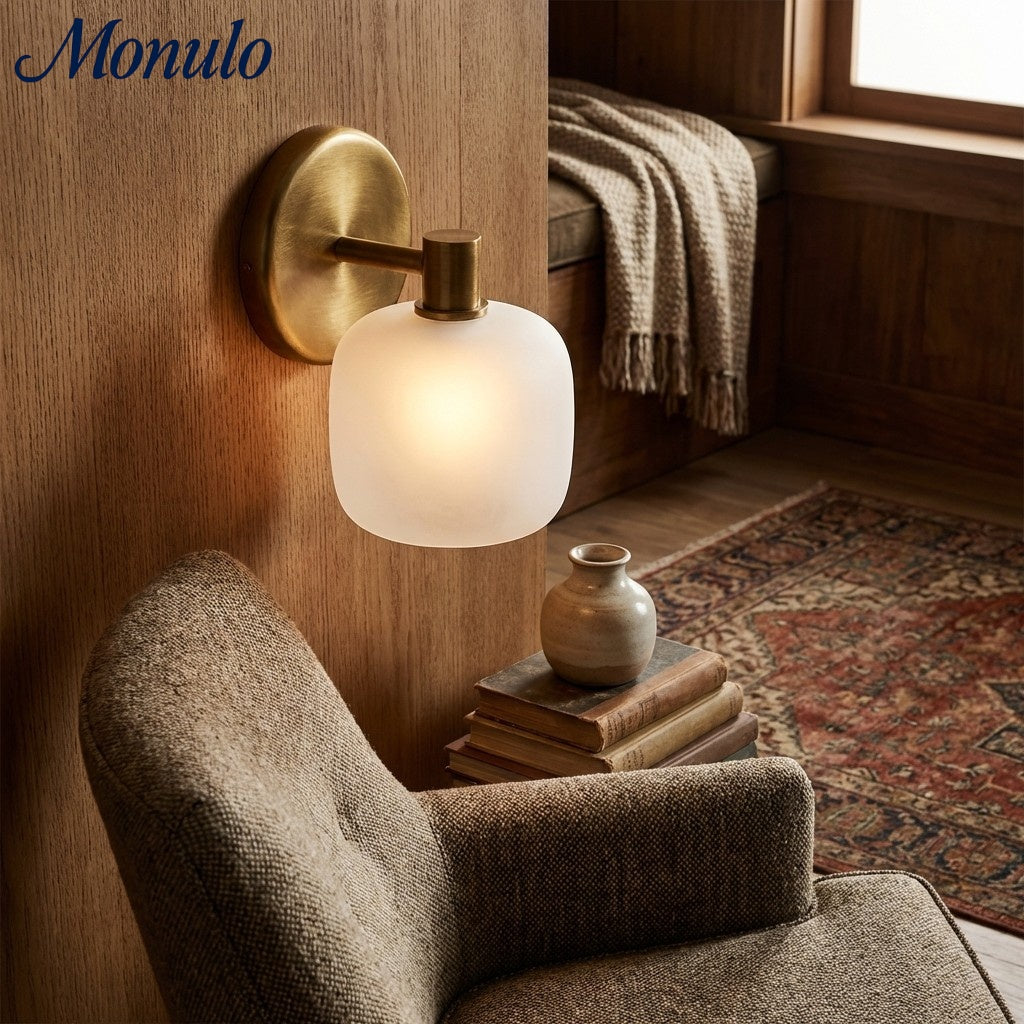 Aplique de Pared de Vidrio Esmerilado Lirra Minimalista Moderna - Iluminación para Tocador de Baño