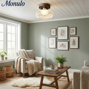 Lámpara de techo de vidrio con forma de cúpula moderna Soliro, diseño elegante y minimalista para cocinas y salas de estar