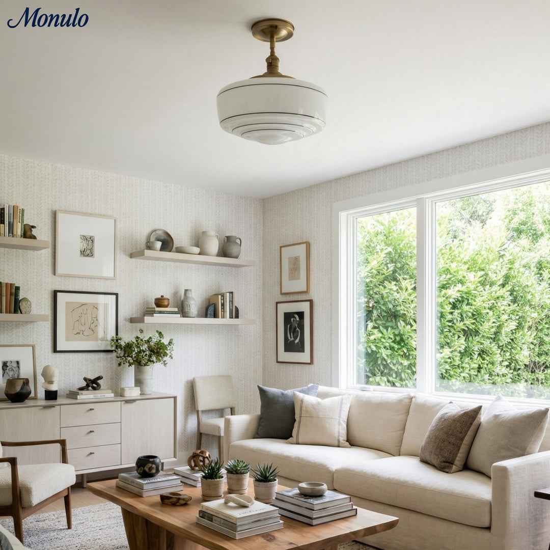 Nalaviro Runde Deckenleuchte - Moderne Glasleuchte für Schlafzimmer