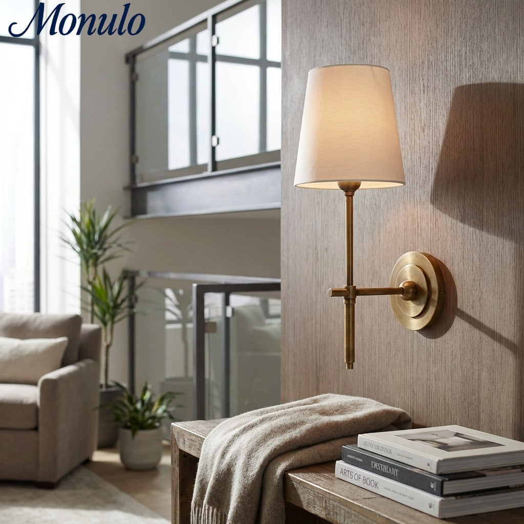 Applique murale Bryant Classic avec abat-jour en tissu Style élégant - Éclairage de chevet pour chambre
