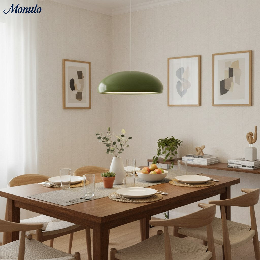Haelen Bunte Schalenförmige Pendelleuchte - Moderner Metallschirm für Esszimmer