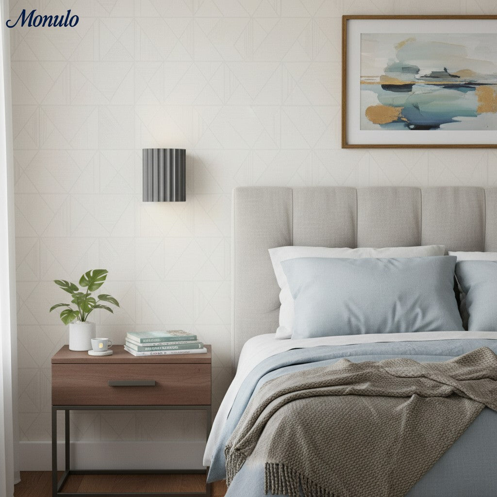 Lámpara de Pared Acanalada Ribellex - Lámpara de Resina Moderna para Dormitorio N59
