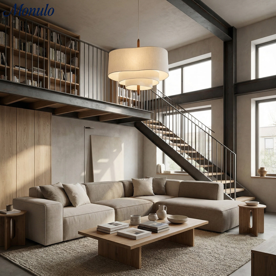 Softlume Wave Linen Shade Pendant Lamp - Modern Light for Dining Room